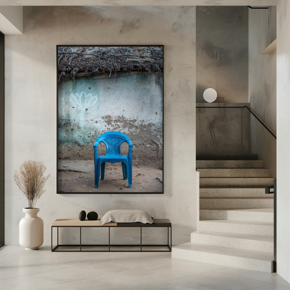Einsamer blauer Stuhl | Poster