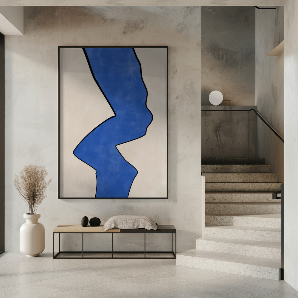 Kräftige blaue Kontur | Poster