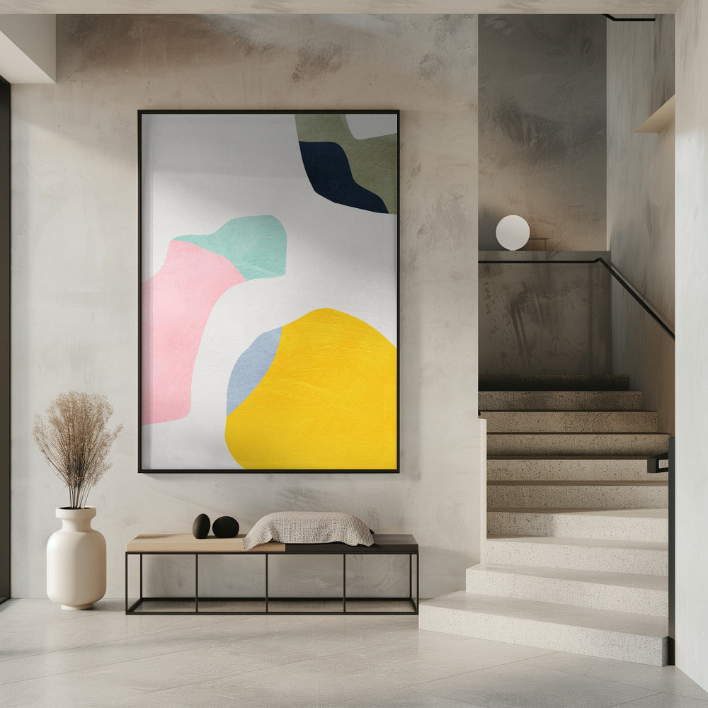 Pastellfarbene Minimalformen | Poster