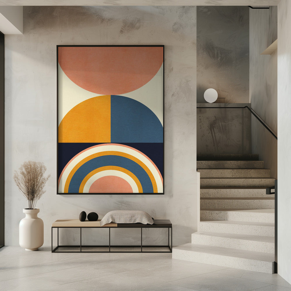 Regenbogen Plus Formen Blau Senf10 | Poster