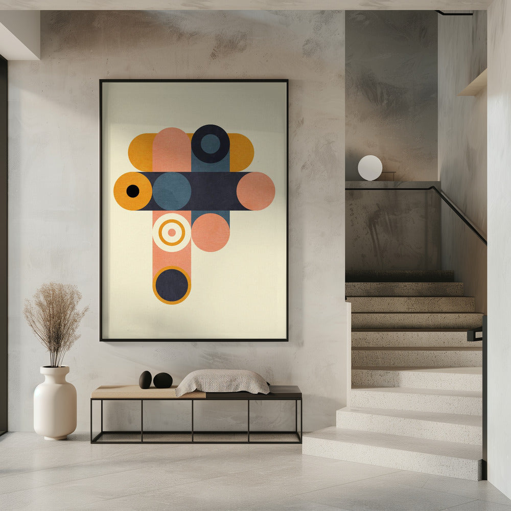 Regenbogen Plus Formen Blau Senf8 | Poster
