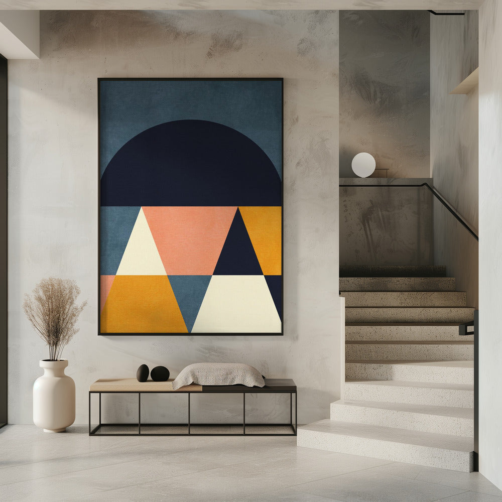 Regenbogen Plus Formen Blau Senf4 | Poster