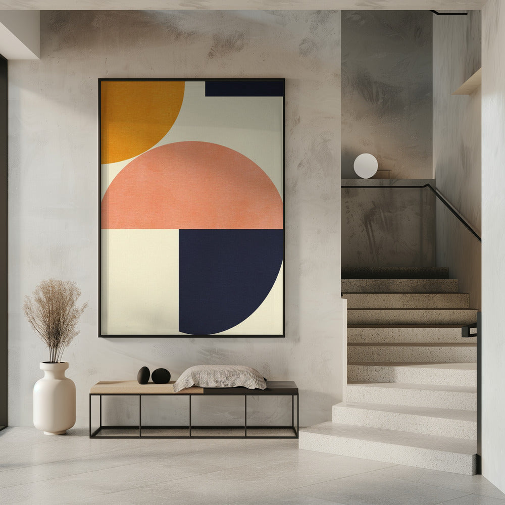 Regenbogen Plus Formen Blau Senf2 | Poster