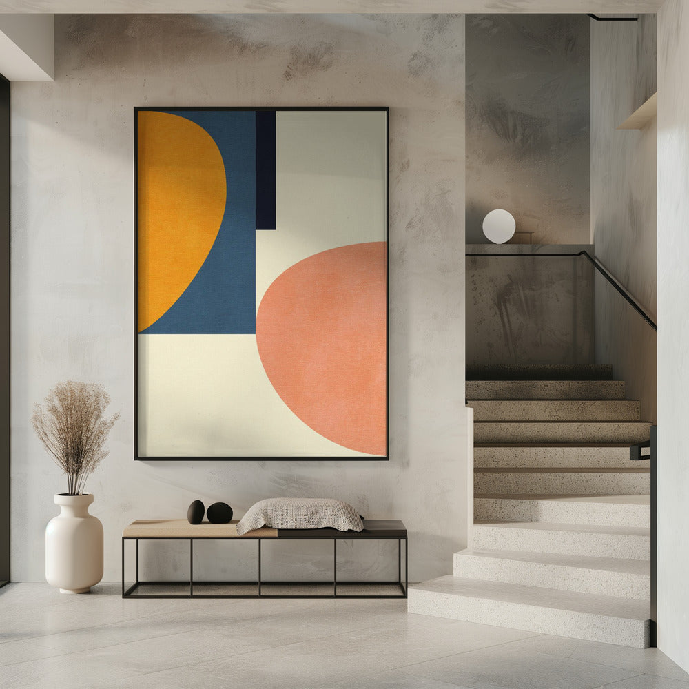 Regenbogen Plus Formen Blau Senf1 | Poster