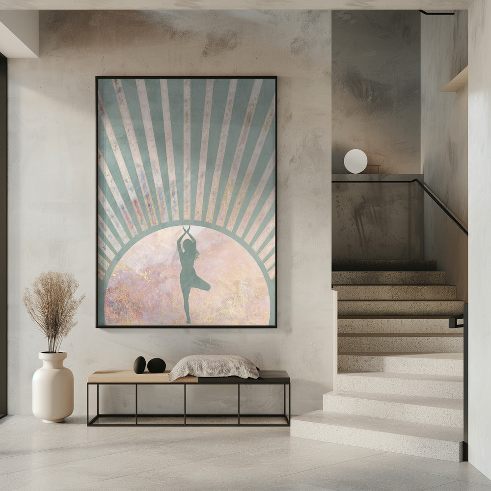 Yoga Boho Sonnenaufgang Grün 1 | Poster