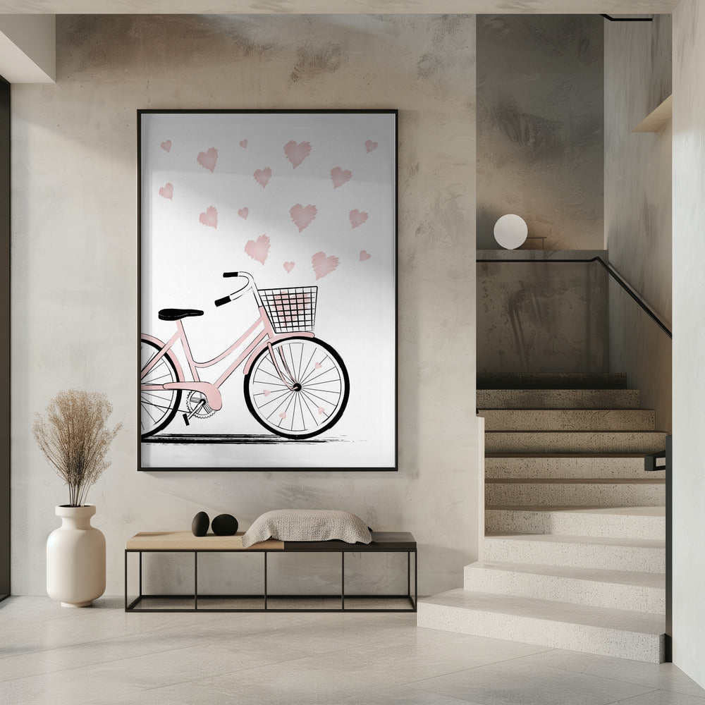 Fahrrad mit Herzen | Poster