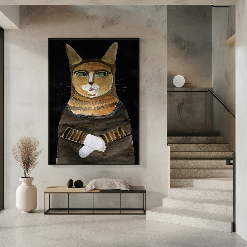 Mona Lisa Katze Lustiger Katzenhumor Ingwer Orange Katze | Poster