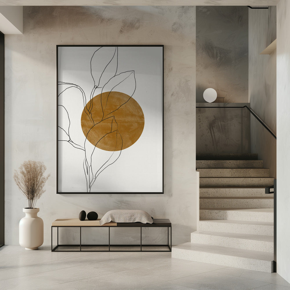 Earthy Line Leaves | Poster