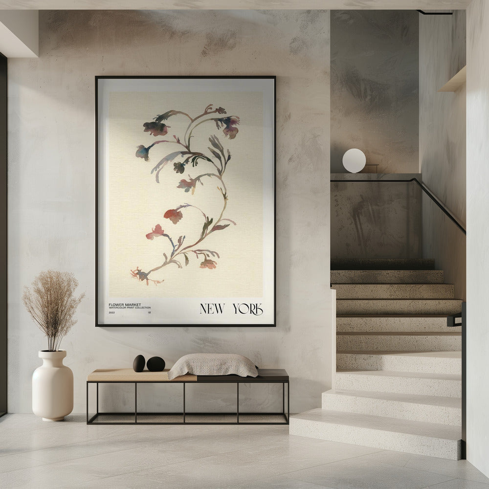 Aquarelldruck-Sammlung. Blumenmarkt – New York | Poster