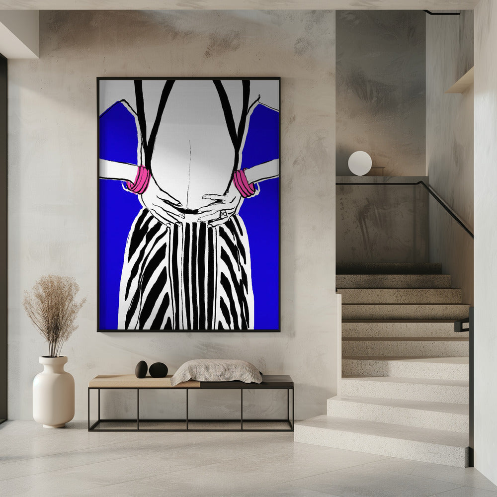Kräftige Streifen, blauer Hintergrund | Poster