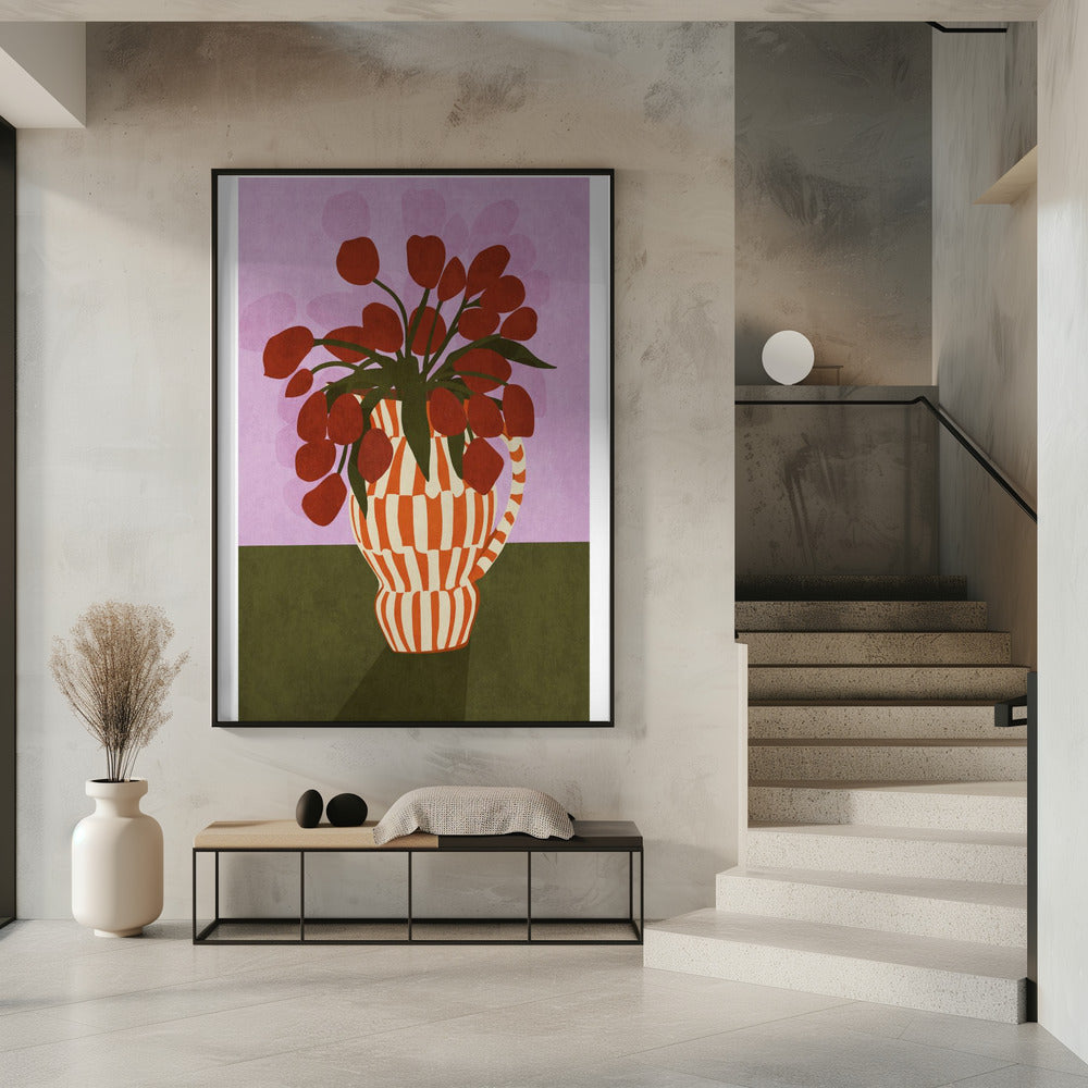 Kräftige Tulpen in der Vase | Poster