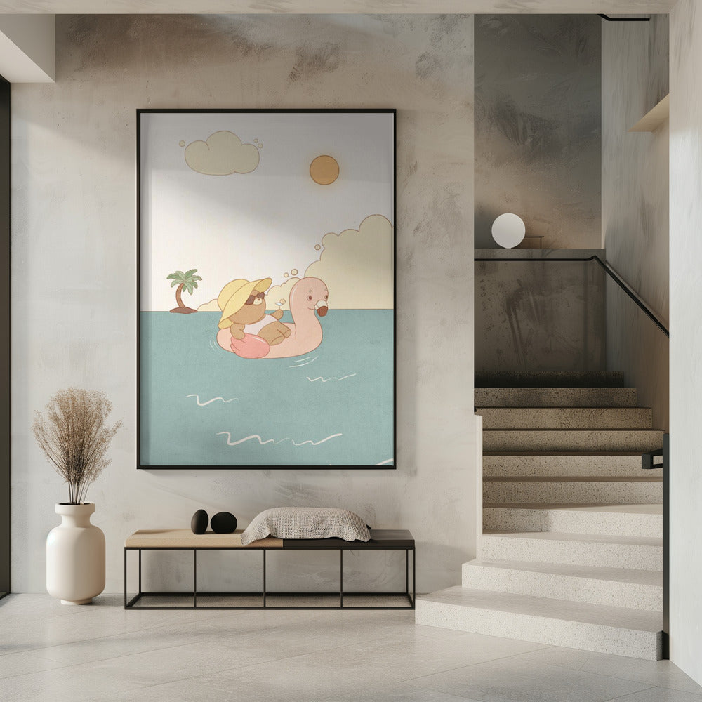 Bär am Sommerstrand | Poster