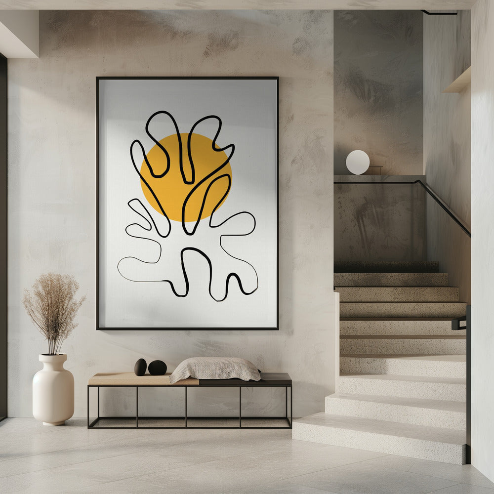 Minimalist Coral and Sun | Poster