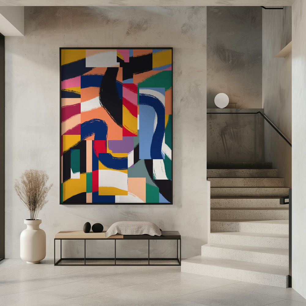 Formen mit dynamischen Pinselstrichen | Poster