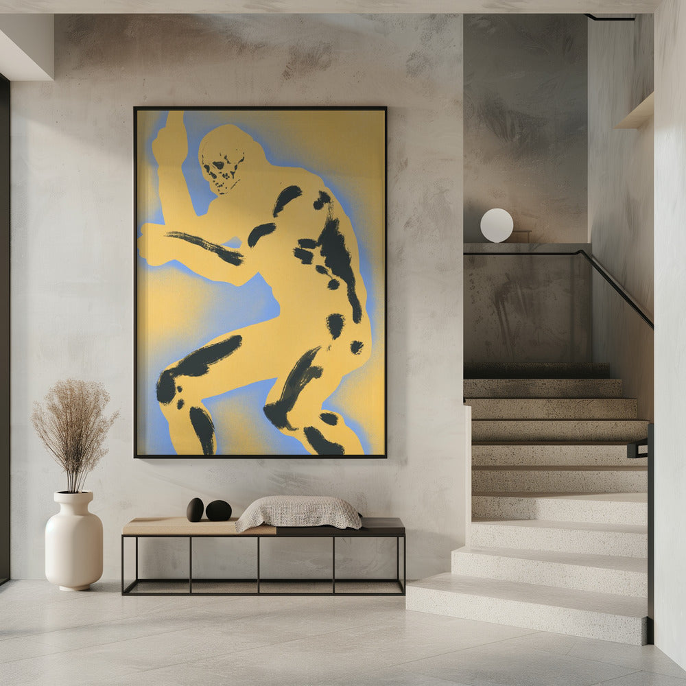 Skelettfigur in dynamischer Pose | Poster