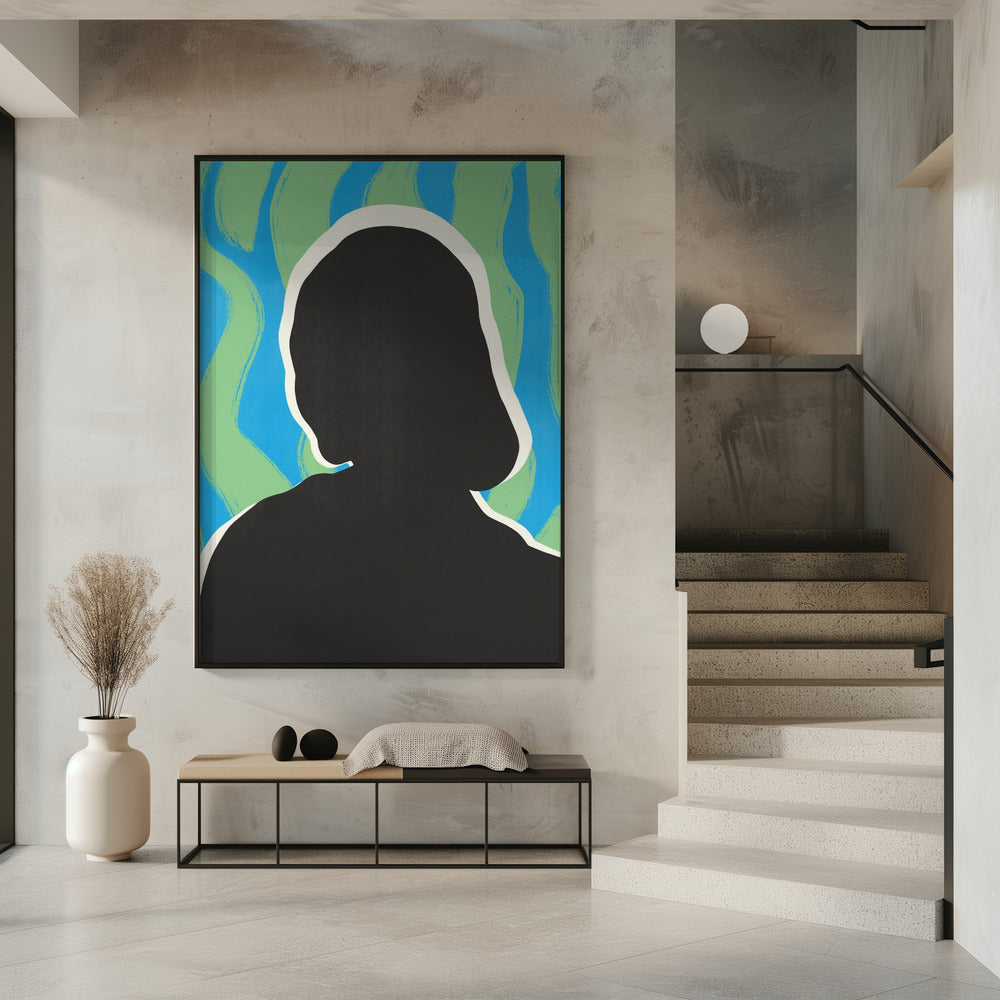 Anonymes Porträt in kühlen Farben | Poster