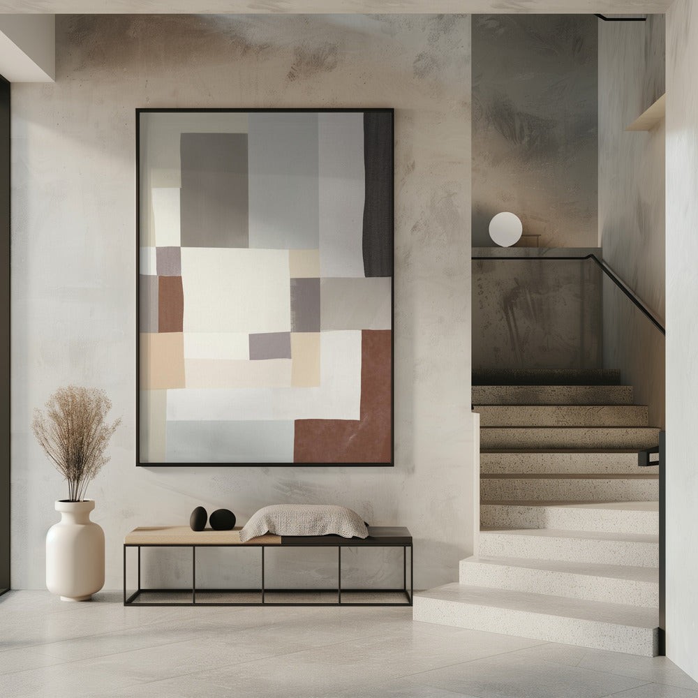 Neutrale Farbe geometrisch abstrakt 02 | Poster