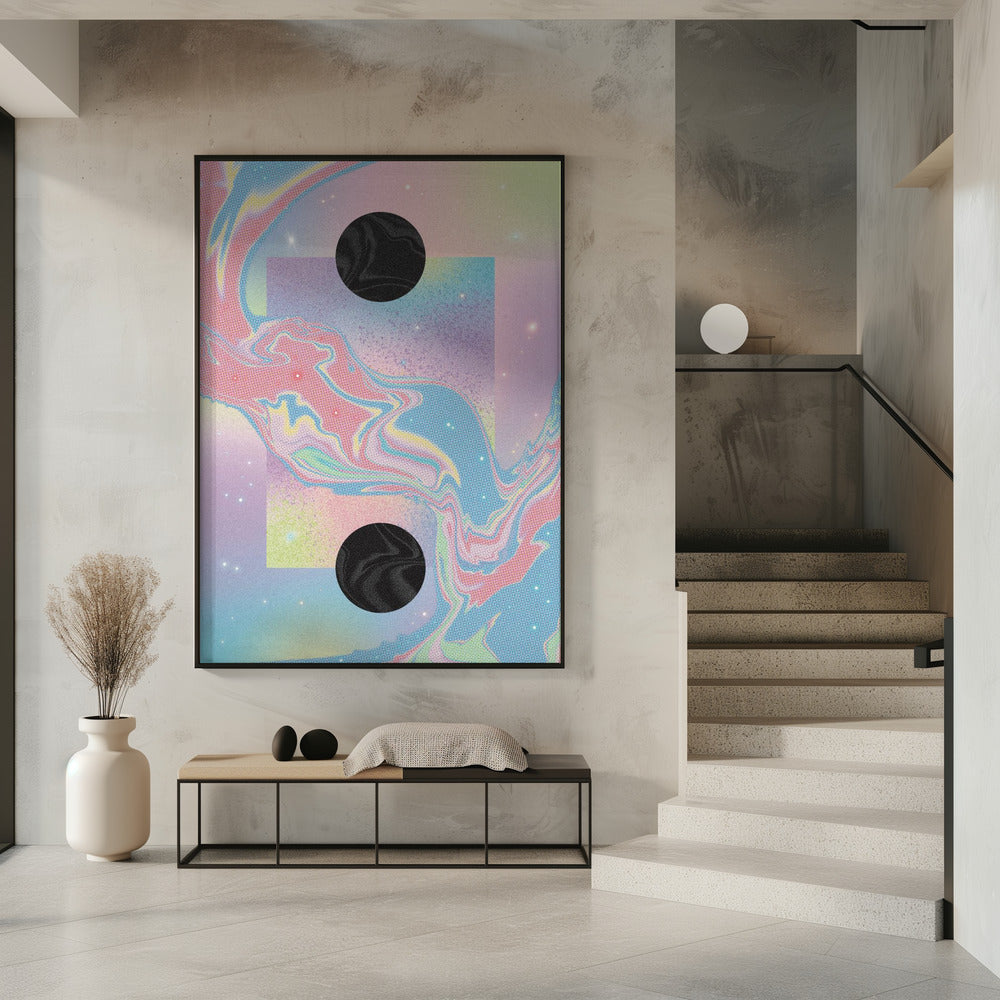 Schwarzes Loch Pastell Kosmos | Poster
