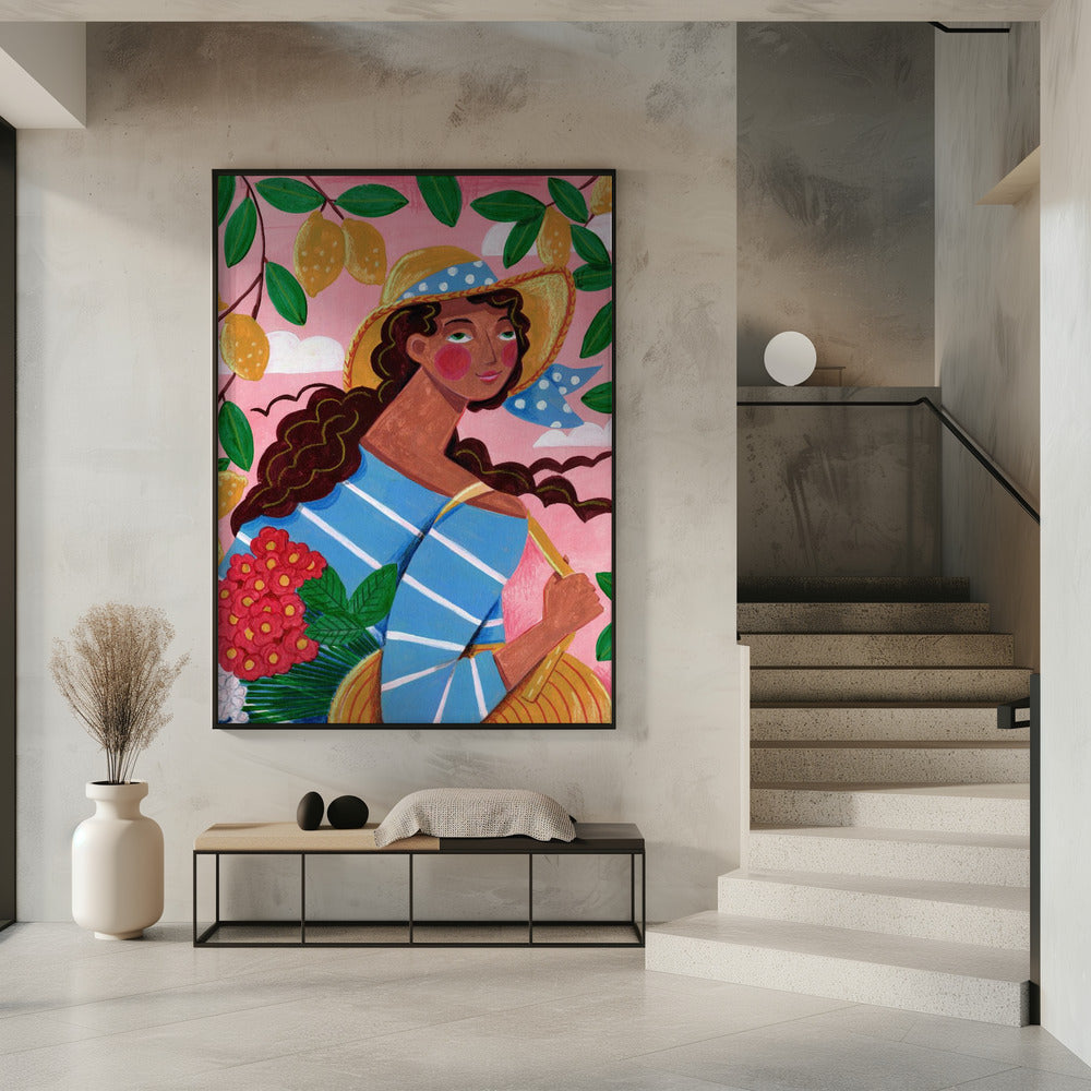 Porträt einer Frau an der Amalfiküste, Italien | Poster