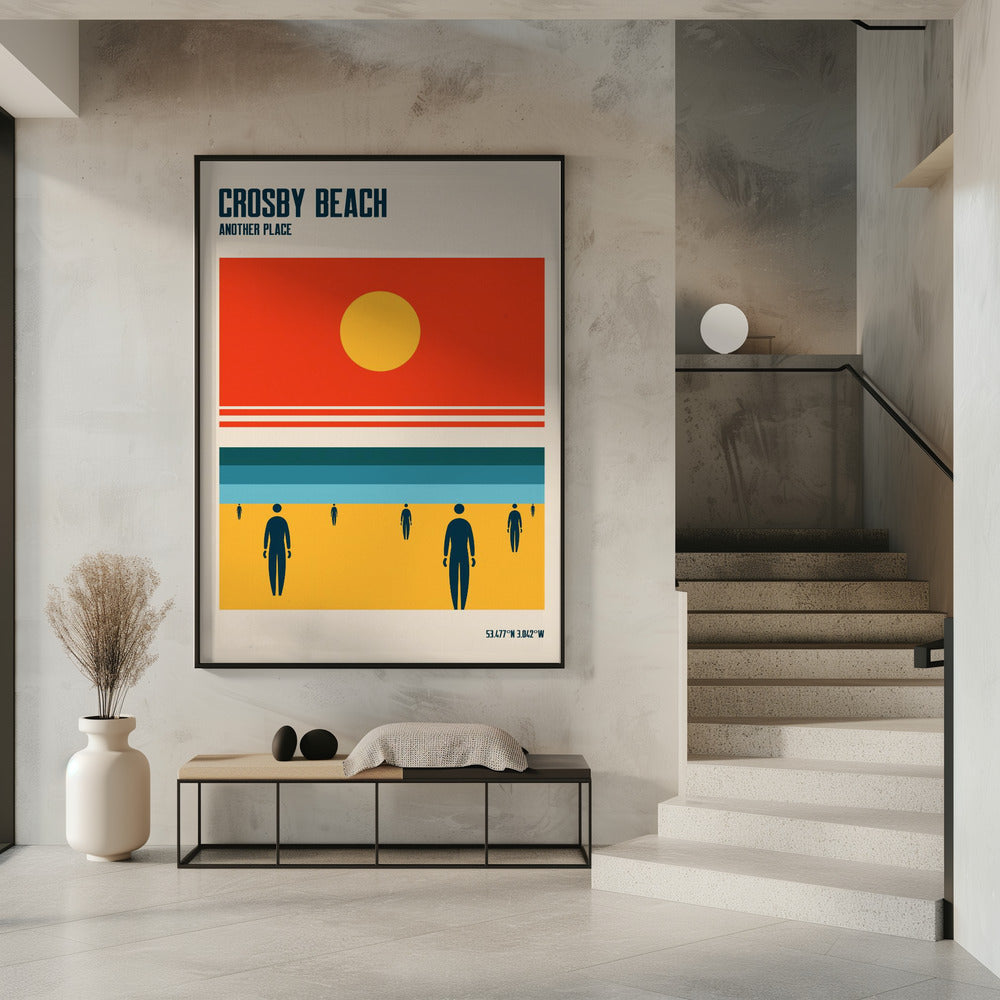 Crosby Beach Iron Men Liverpool Merseyside | Poster