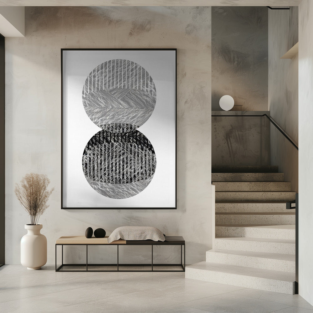 Black Grey Dots Bauhaus No1 | Poster