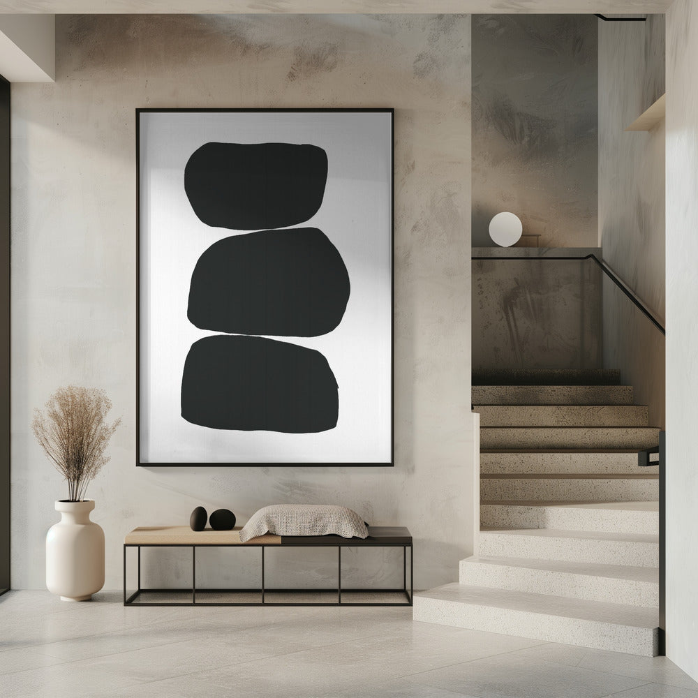 Three Stacked Black Shapes | Poster