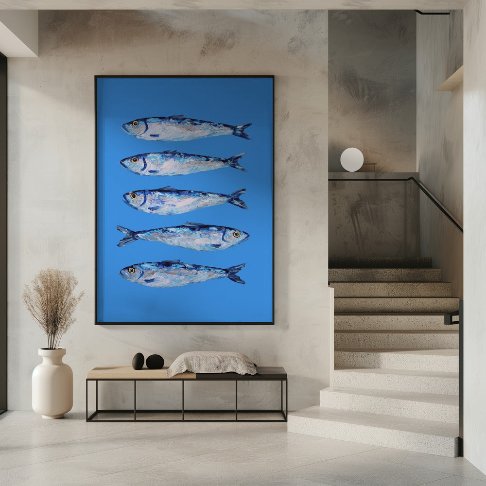 Sardinen auf Blau | Poster