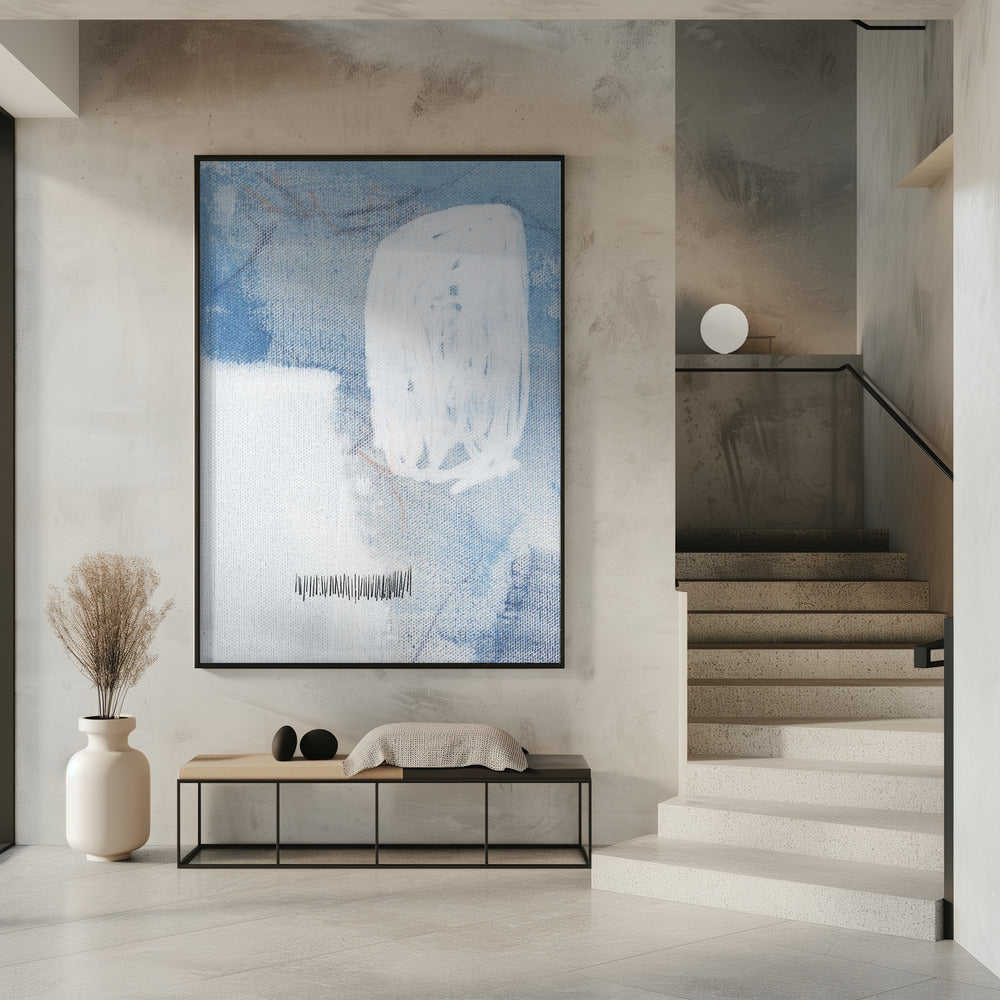Weiße und blaue Farbtöne | Poster