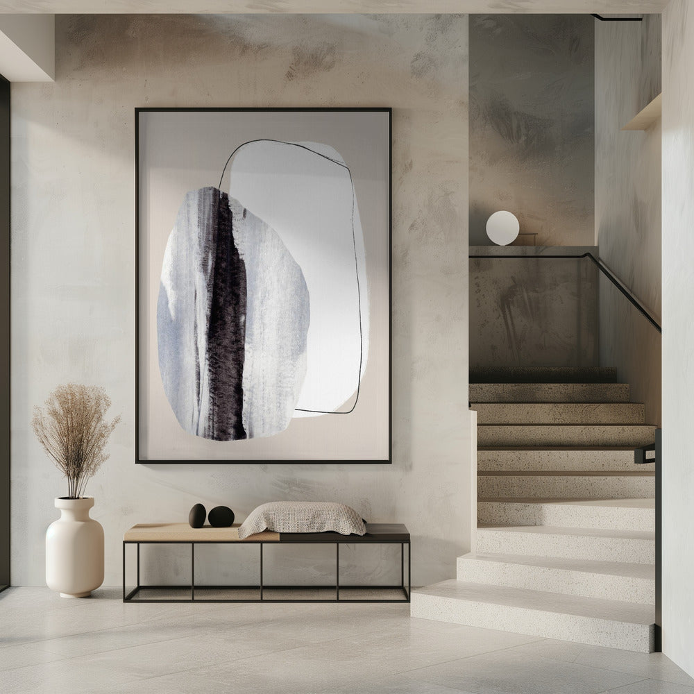 Organic Shapes With Textured Brushstrokes | Poster