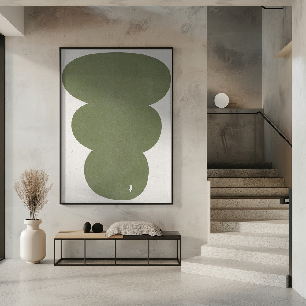 Grüne einfache Retro-Formen | Poster