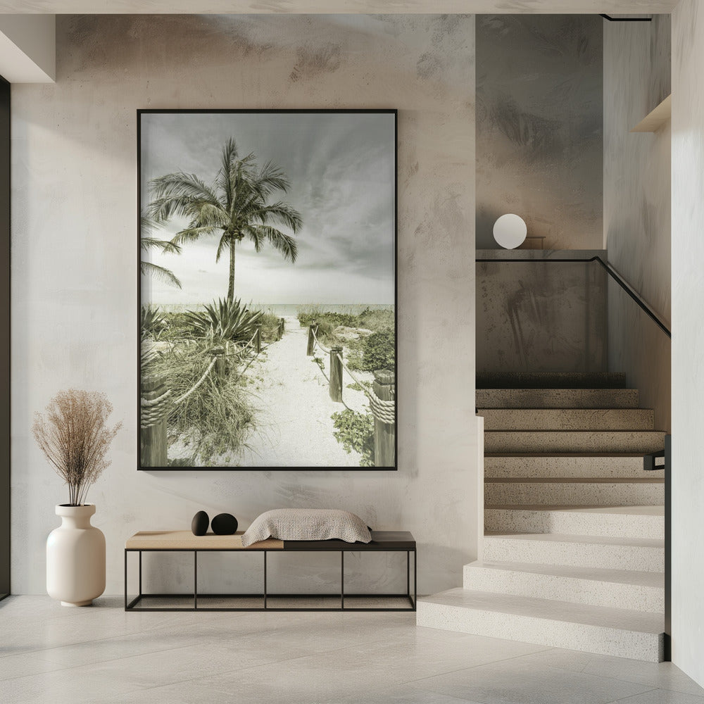 Vintage-Weg zum Strand | Poster