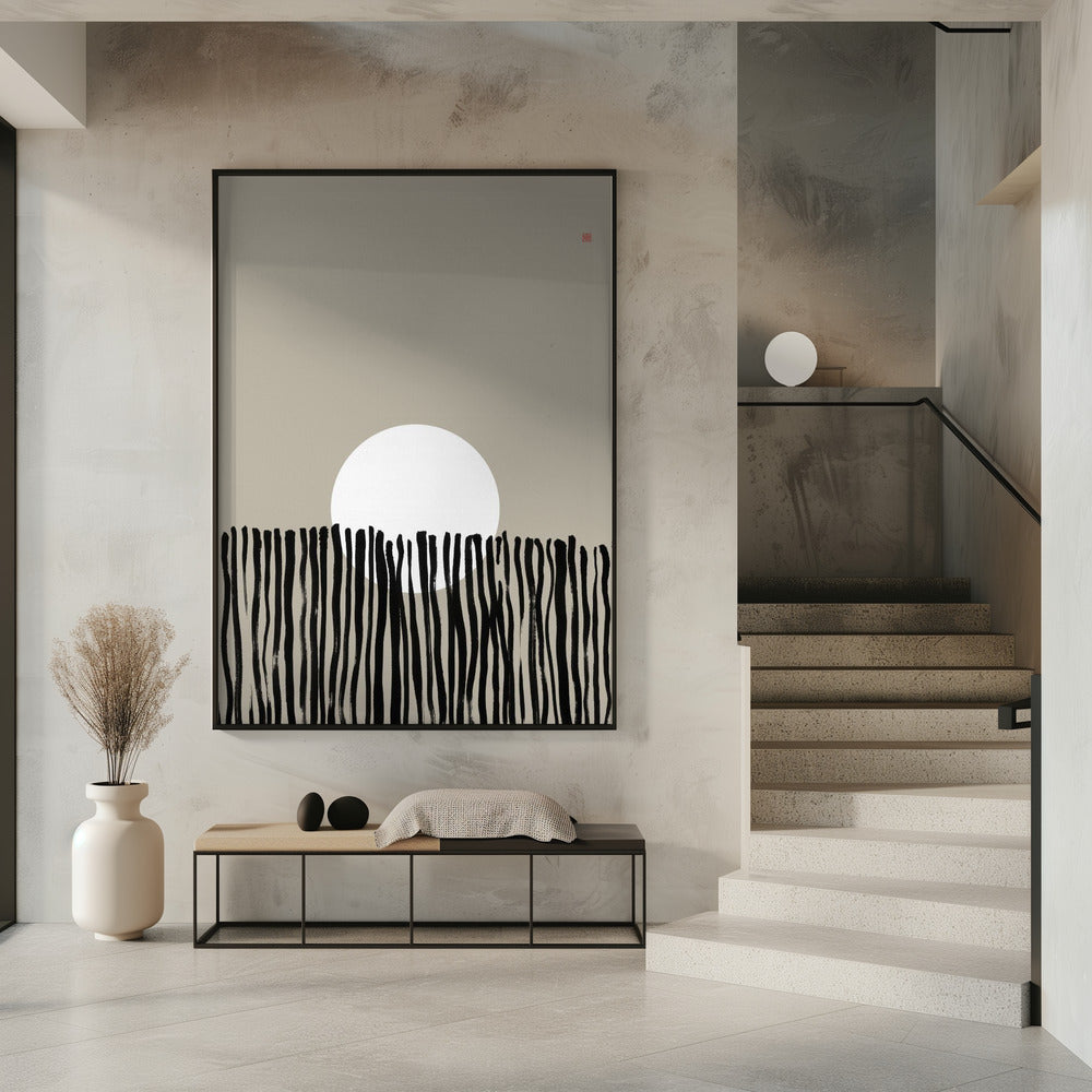 Versteckter Mond Nr. 6 | Hinter dem Zaun | Poster