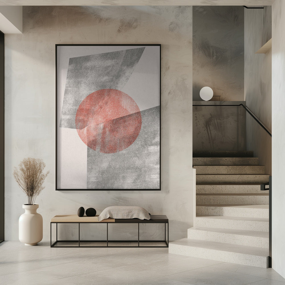 Rotes geometrisches modernes Objekt | Poster