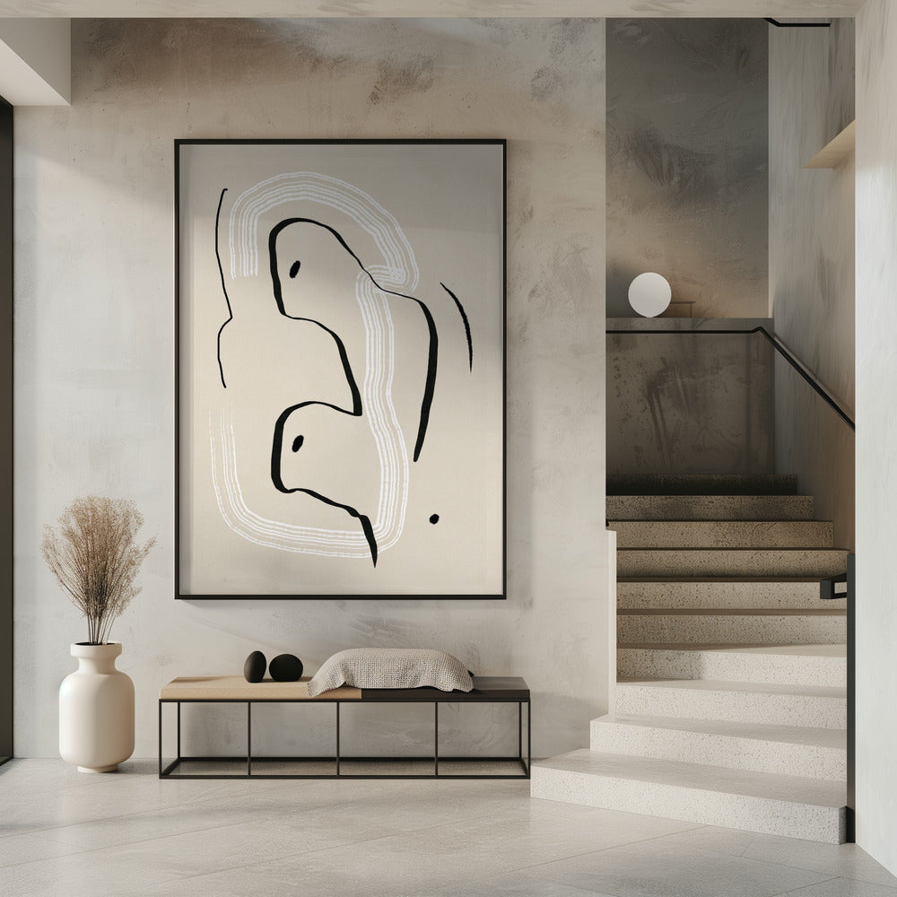 Liegende Akt-Linienkunst | Poster