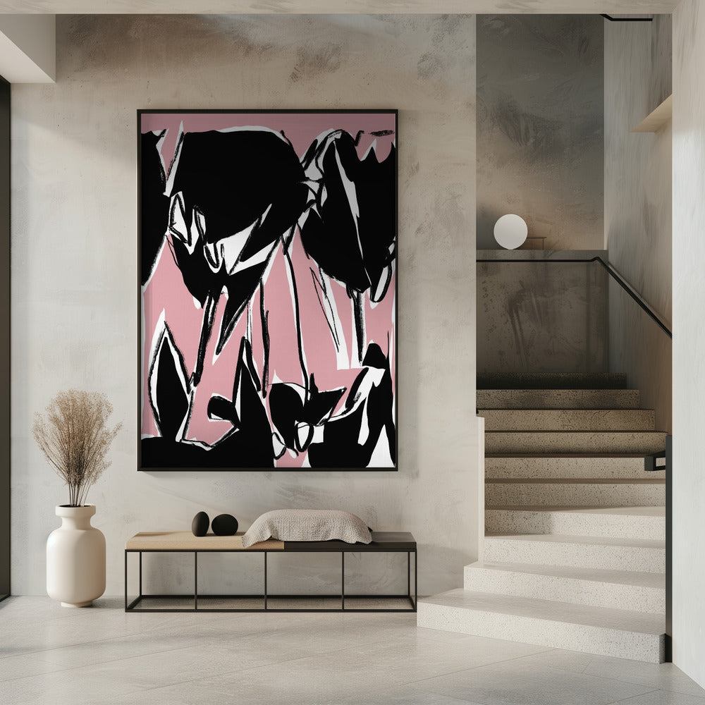 Schwarze rosa Tulpen | Poster