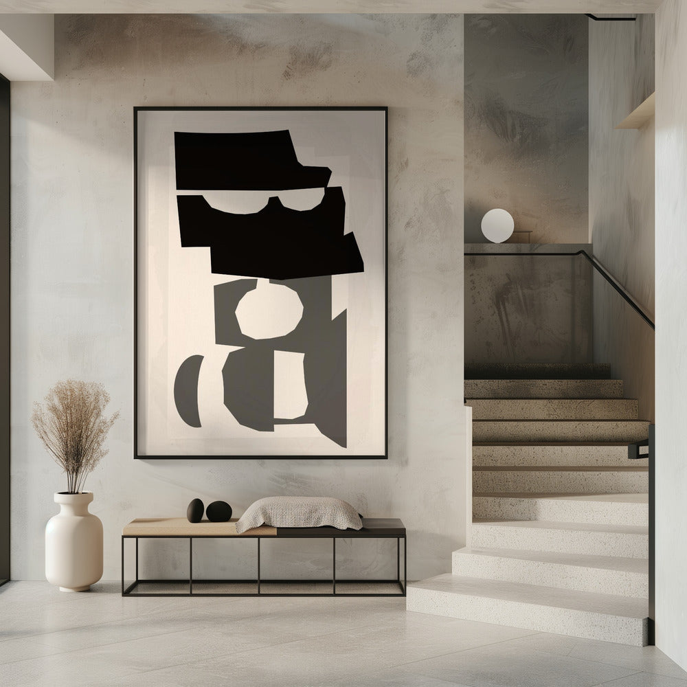 Schwarz-weiße ausgeschnittene Formen 2 | Poster