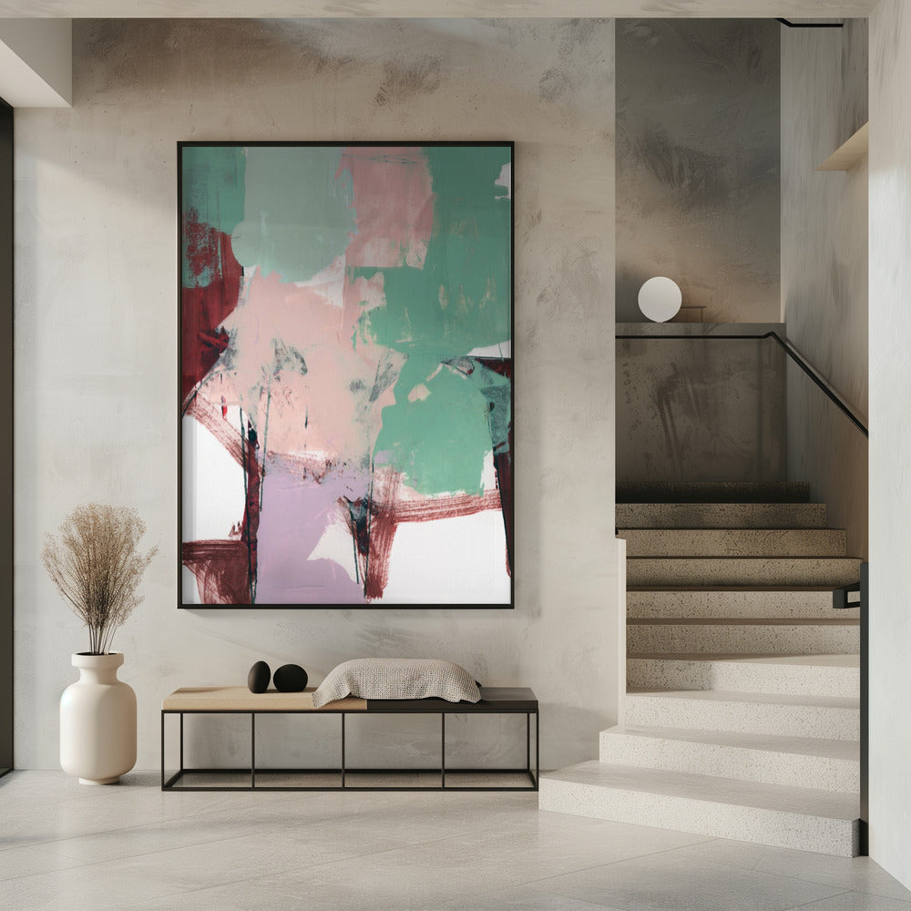 Blau Rosa Düster Abstrakt 3 | Poster