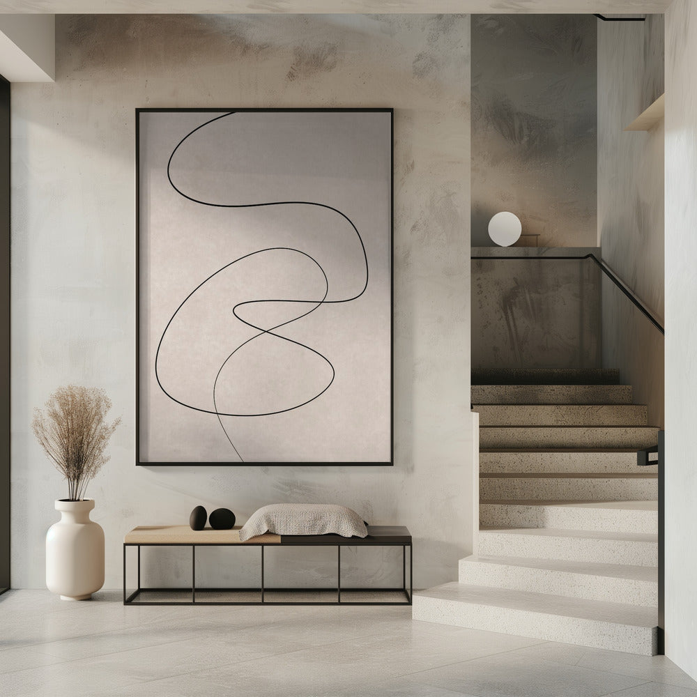 Minimale Linienkunst Abstrakte Zeichnung 02 | Poster