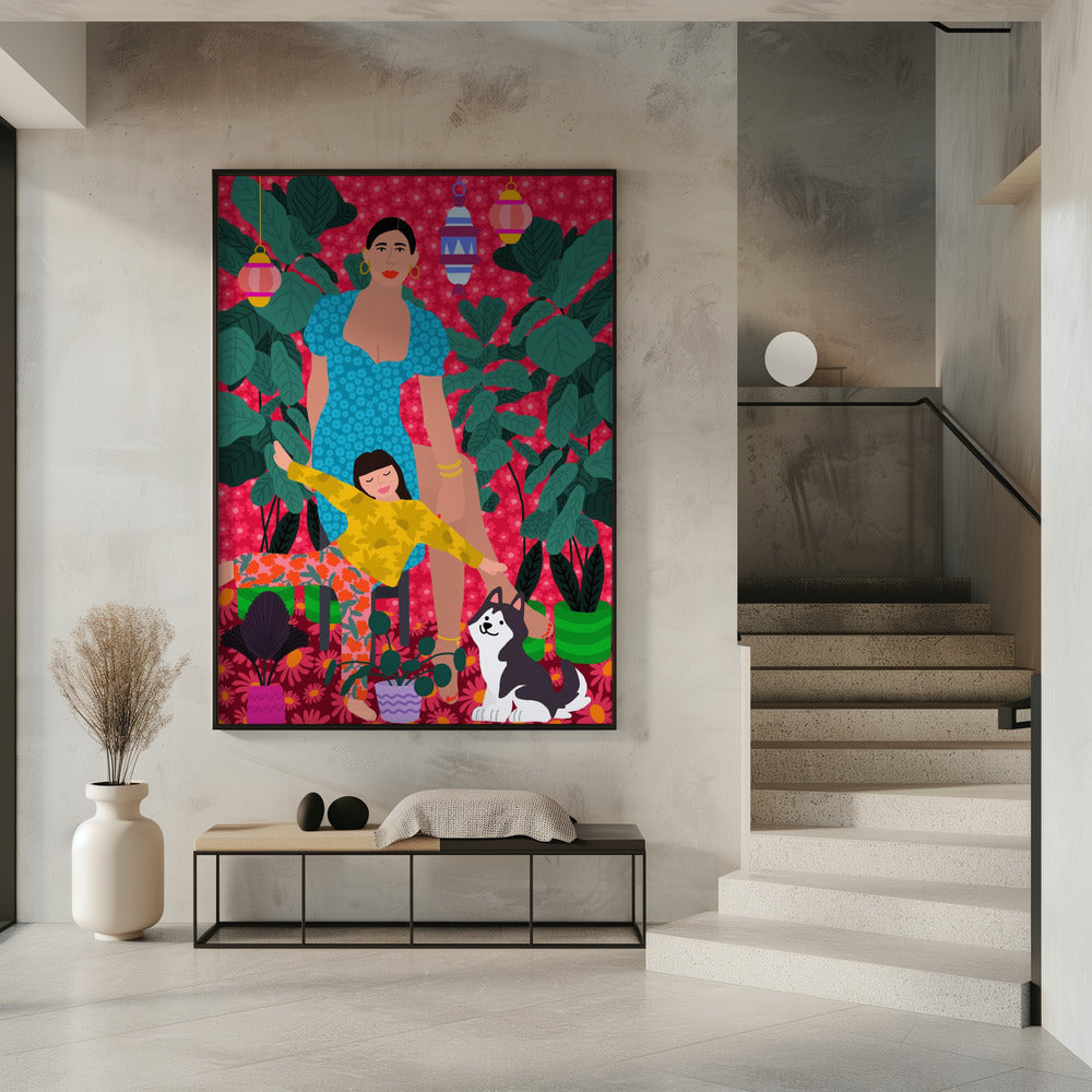 Woman and Child the Garden | Poster