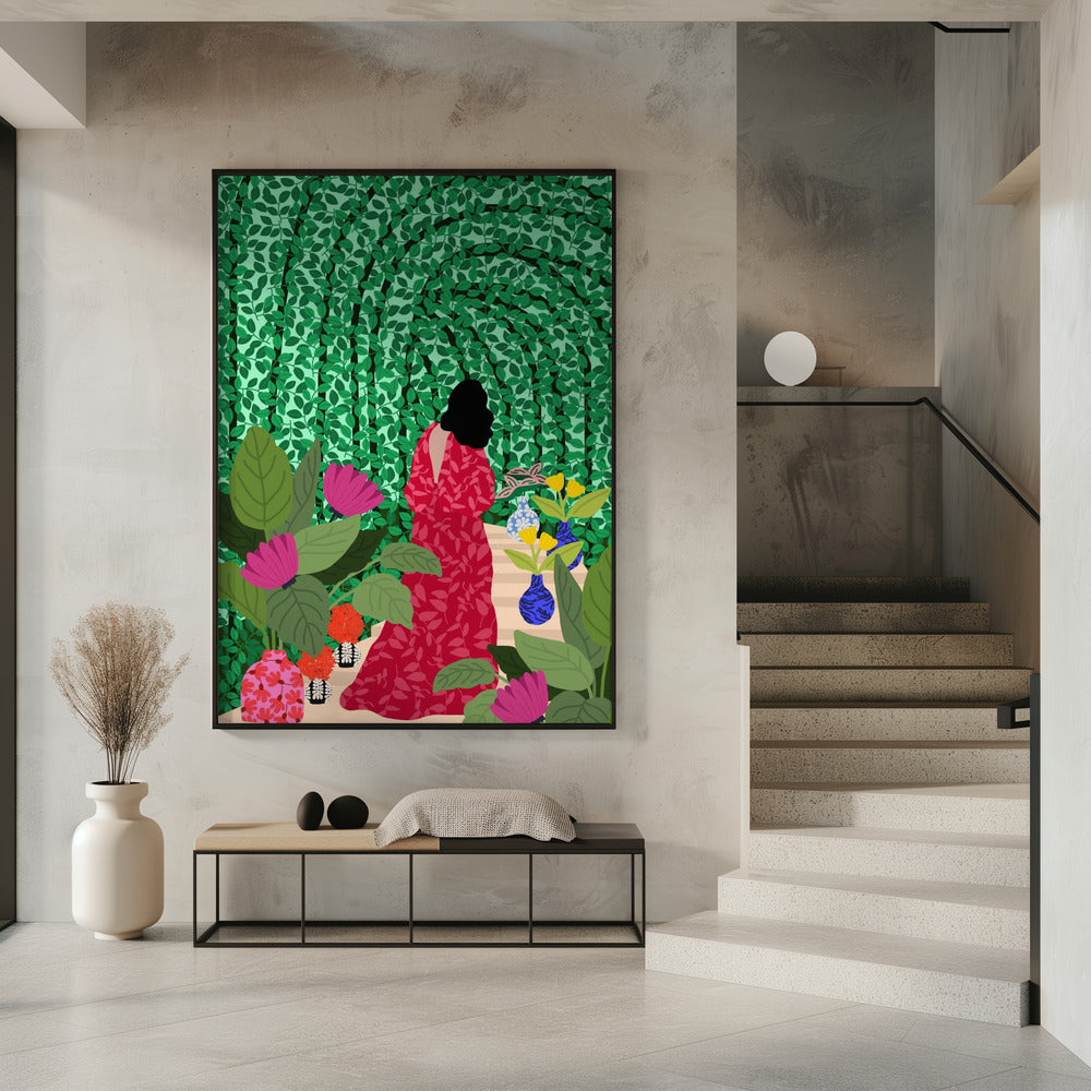 Mädchen in ihrem Garten | Poster