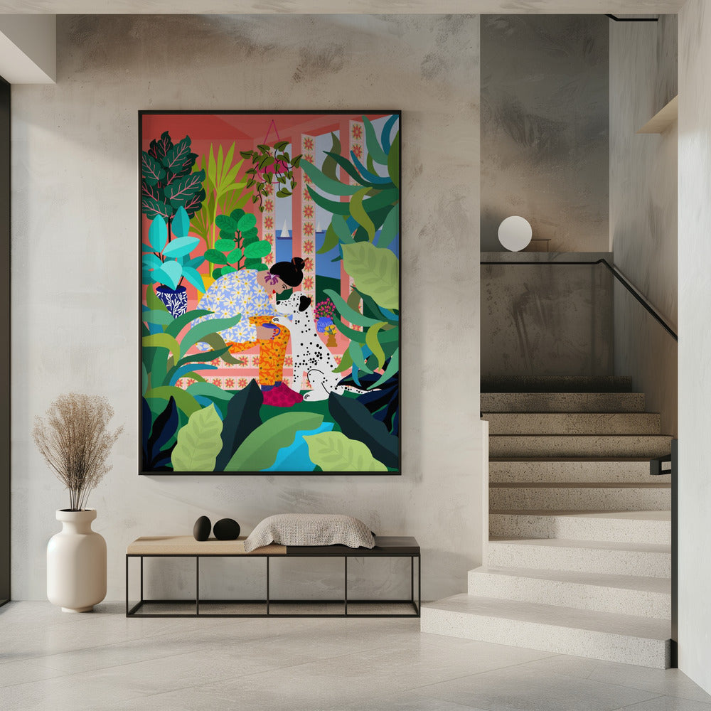 Mädchen mit Hündchen | Poster