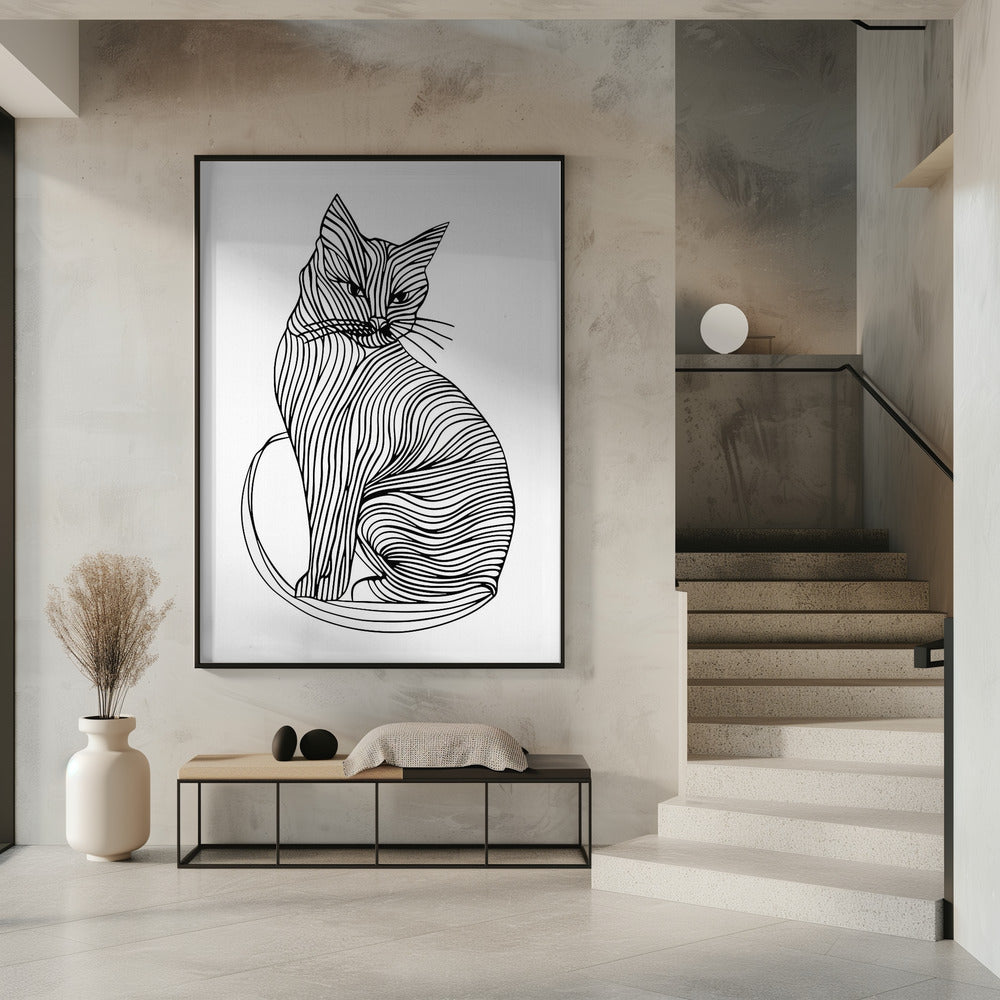 Linienkunst Katze | Poster
