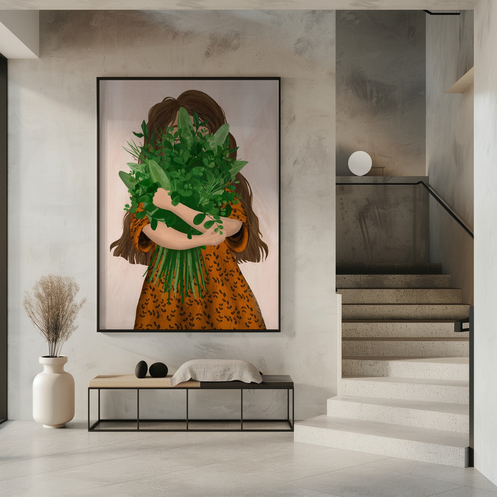 Girl with posy | Poster