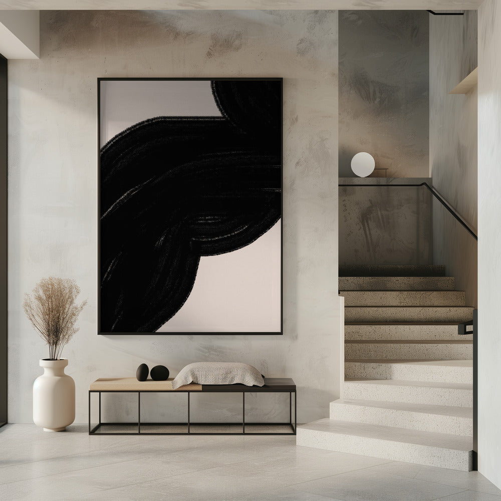 Schwarzer Wellenfluss | Poster