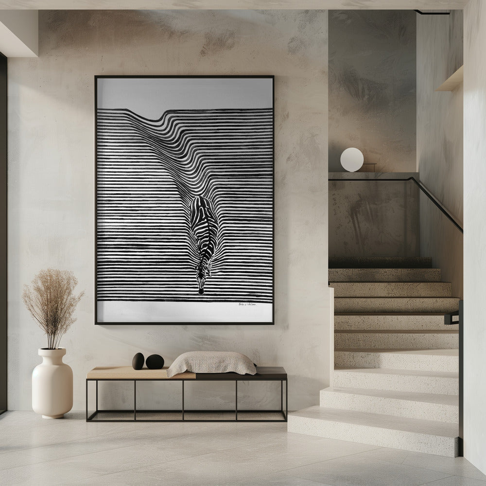 Zebra in het veld | Poster