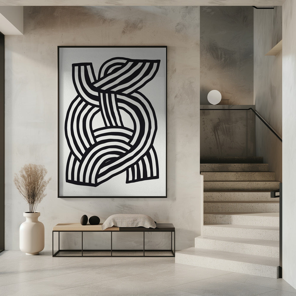 Abstraktes Linienkunstgemälde der Mitte des Jahrhunderts | Poster