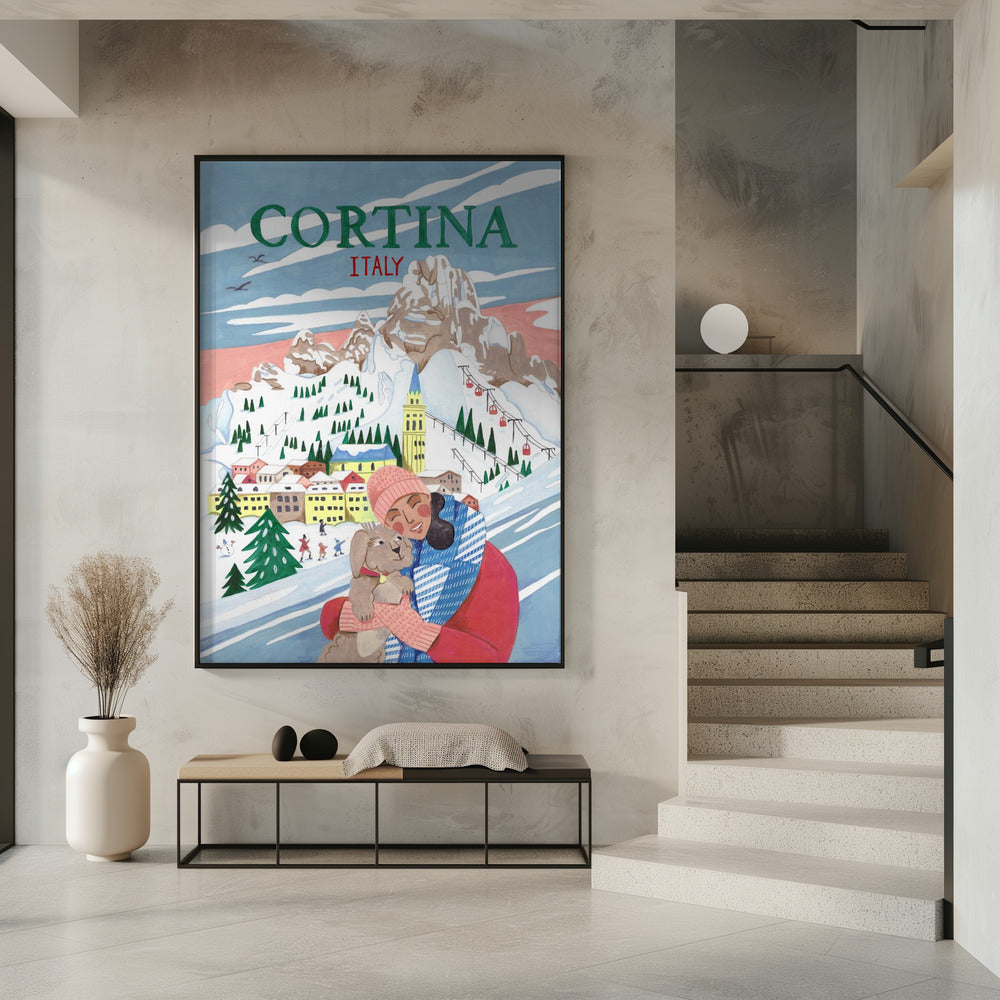 Reiseposter Frau in Cortina, Italien | Poster