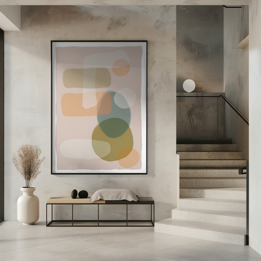 Abstract Pebbles Orange Tones | Poster