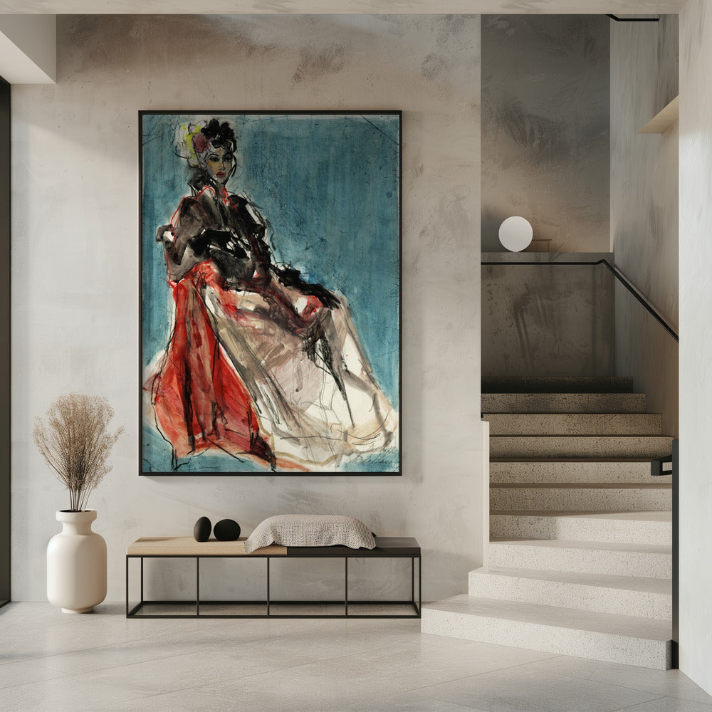 Elegante Pose eines Frauenporträts | Poster