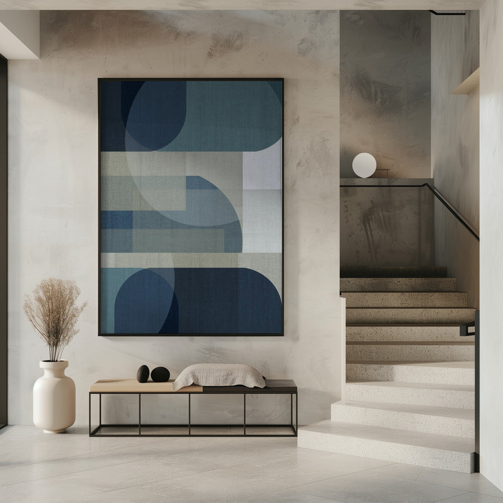 Gewebte blaue Schichten 4 | Poster